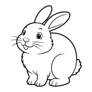 Disegno Facile di Coniglio Felice