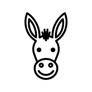 Disegno Facile di Faccia dell'asino