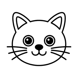 Disegno Facile di Faccia di Gatto