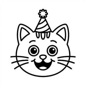 Disegno Facile di Faccia di Gatto dei Cartoni