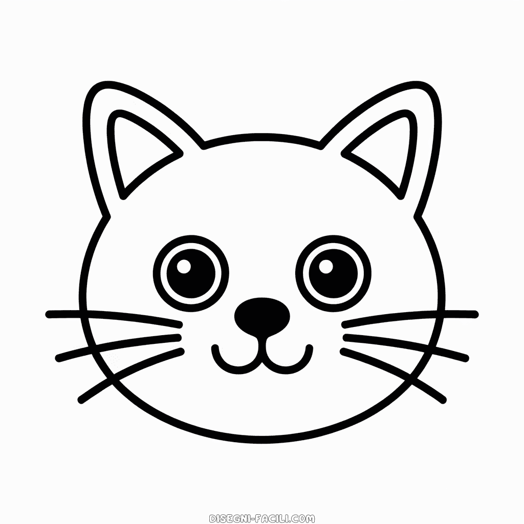 Disegno Facile di Faccia di Gatto