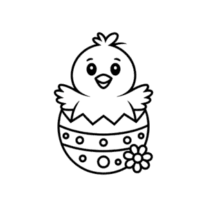 Disegno Facile di Gallina di Pasqua Carina