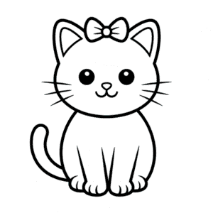 Disegno Facile di Gatto Adorabile