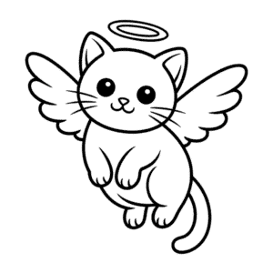 Disegno Facile di Gatto Angelo