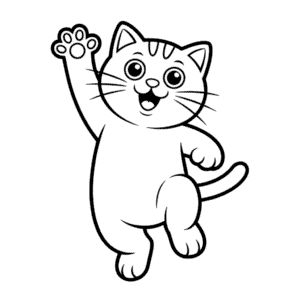 Disegno Facile di Gatto Animato