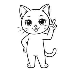 Disegno Facile di Gatto Anime