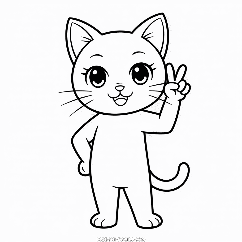 Disegno Facile di Gatto Anime