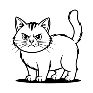 Disegno Facile di Gatto Arrabbiato