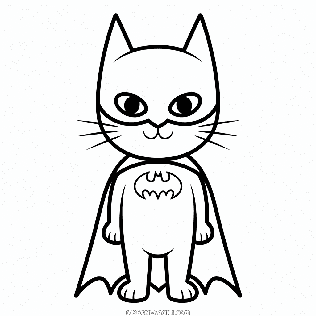 Disegno Facile di Gatto Batman
