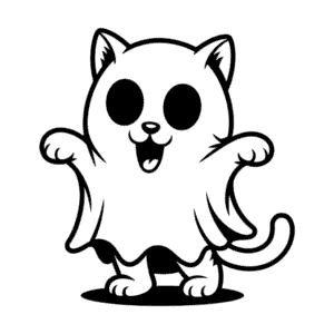 Disegno Facile di Gatto Cartone Horror