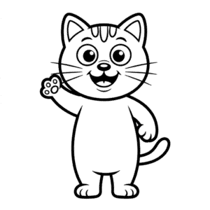 Disegno Facile di Gatto dei Cartoni Animati
