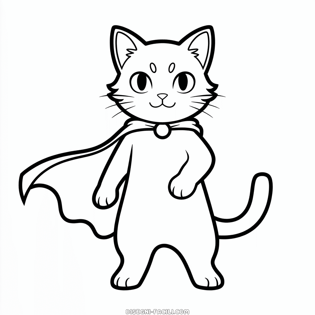 Disegno Facile di Gatto Guerriero Anime