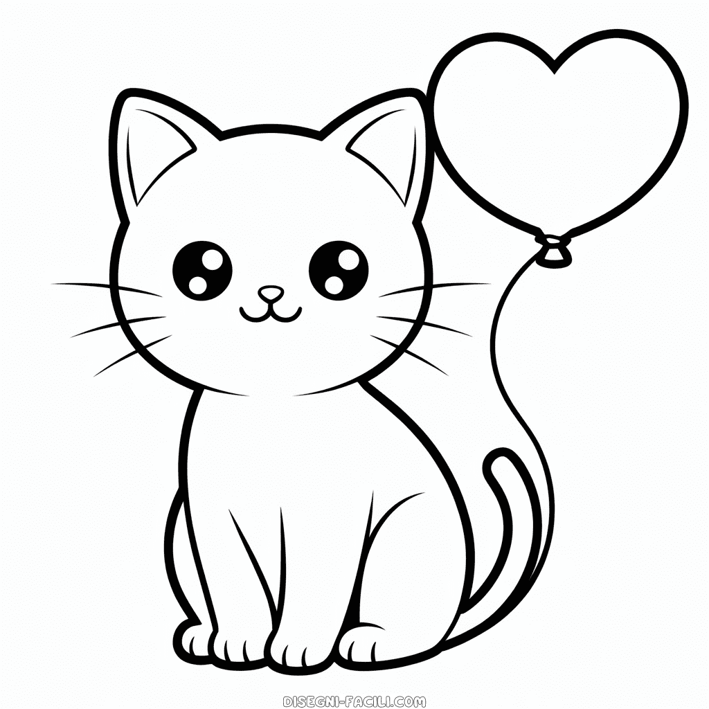 Disegno Facile di Gatto Kawaii Anime