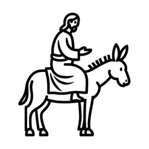 Disegno Facile di Gesù su un Asino
