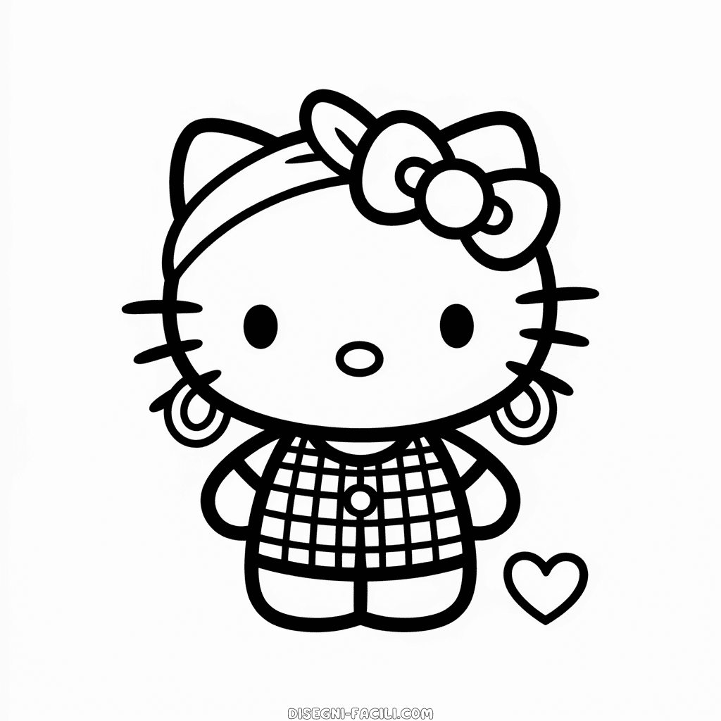 Disegno Facile di Hello Kitty Chola