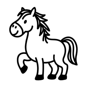 Disegno Facile di Linea di cavallo