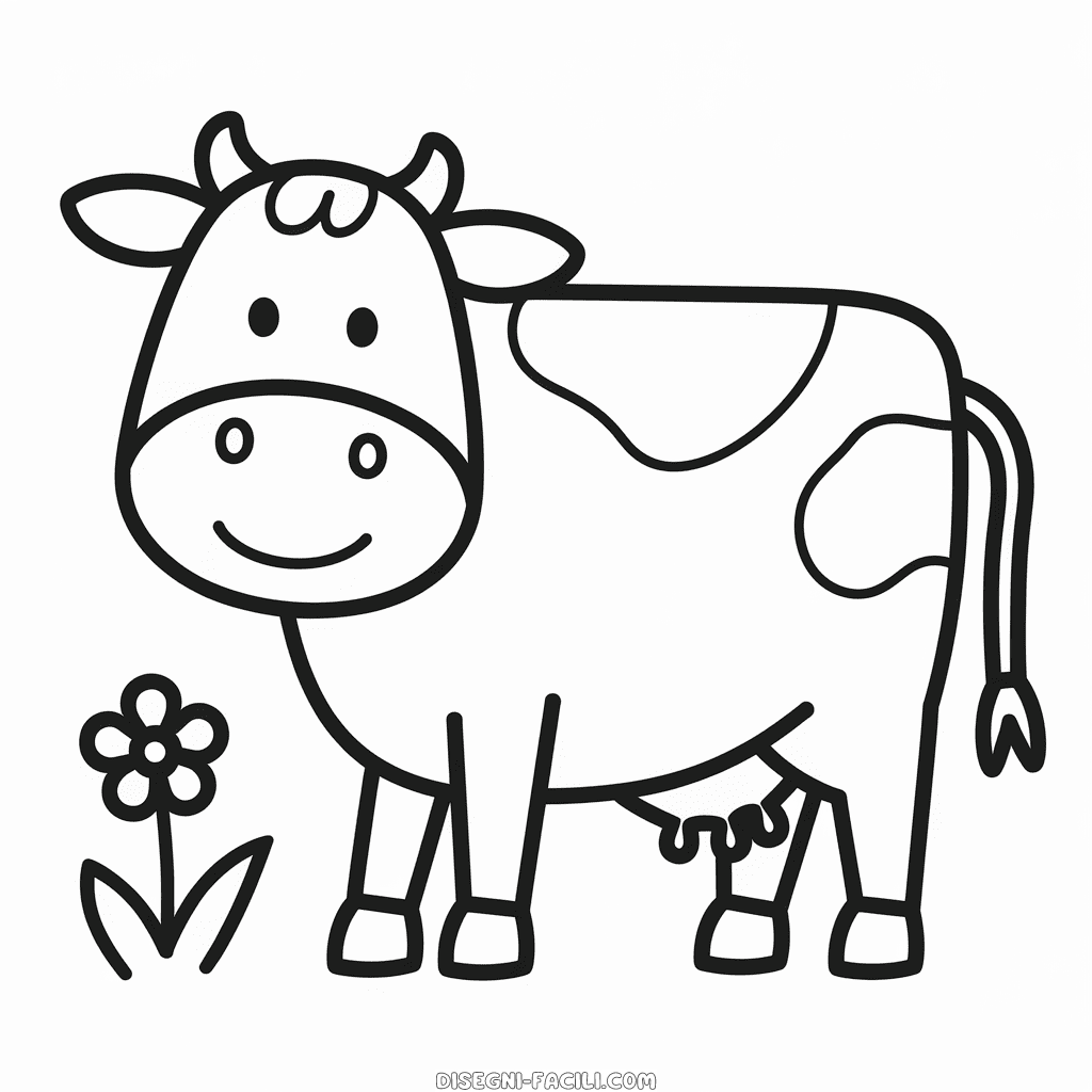 Disegno Facile di Mucca da stampare