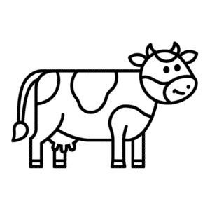Disegno Facile di Mucca felice