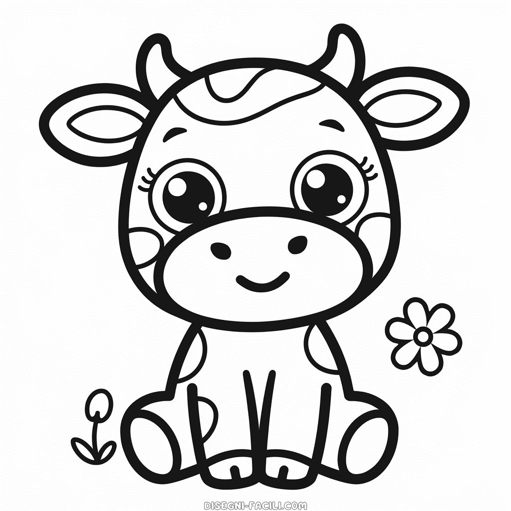 Disegno Facile di Mucca Kawaii