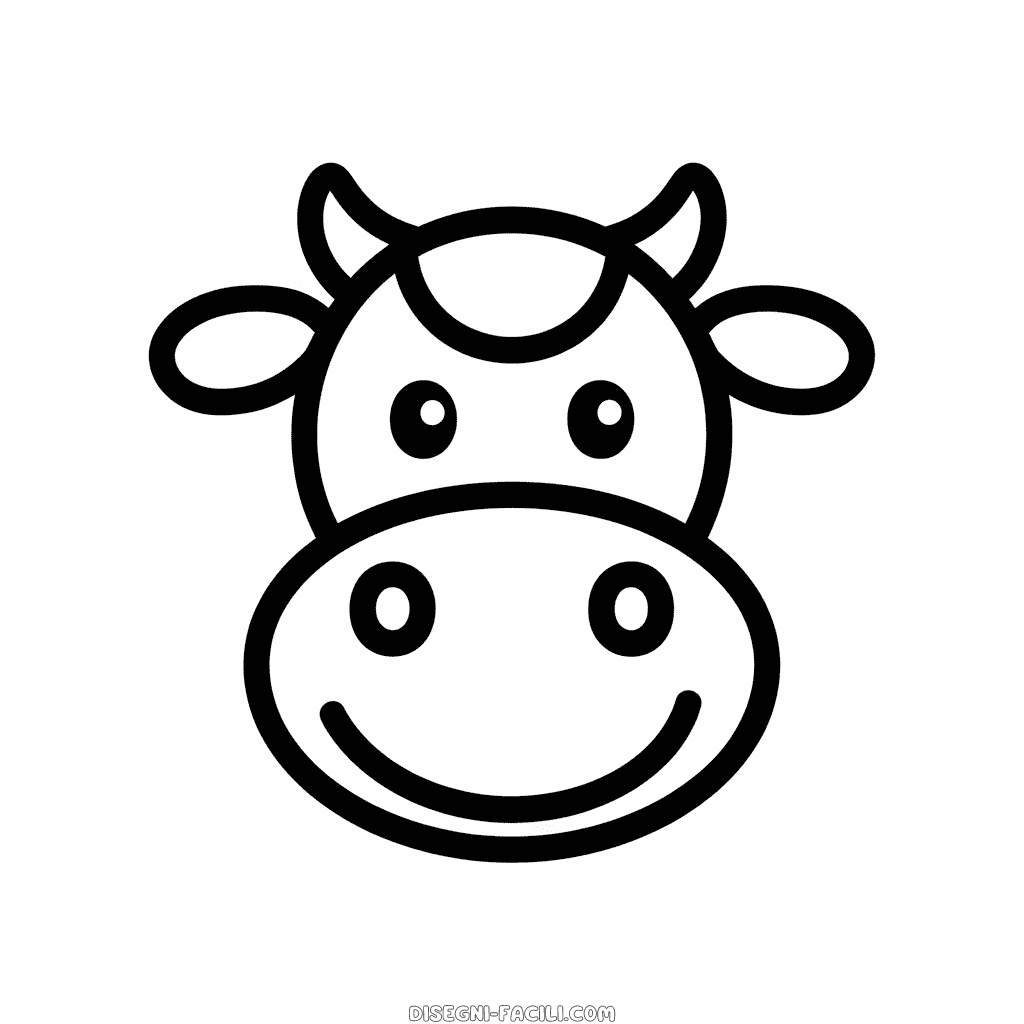 Disegno Facile di Naso di mucca