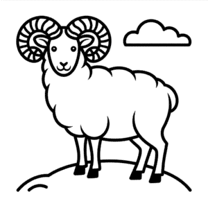 Disegno Facile di Pecora di Montagna