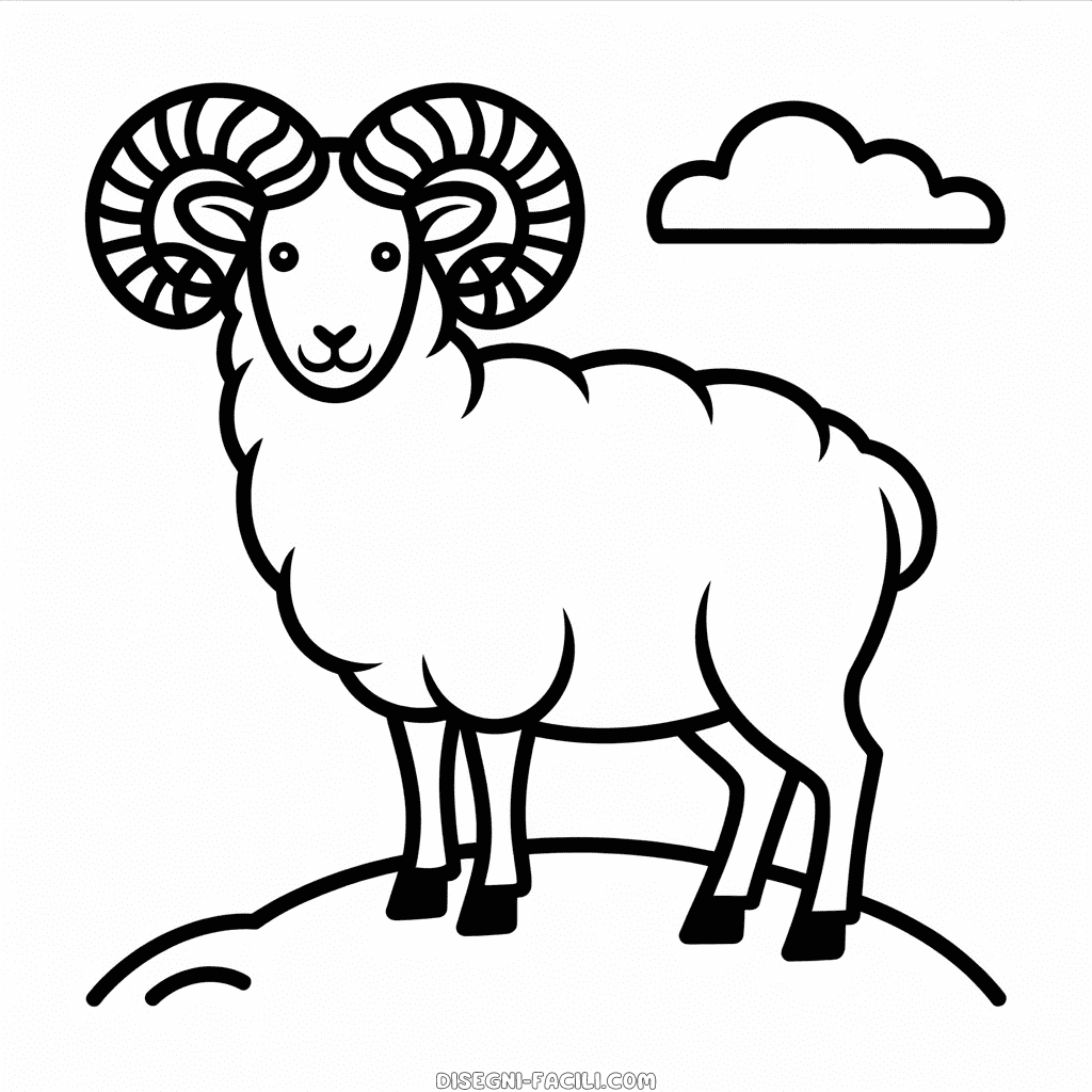 Disegno Facile di Pecora di Montagna