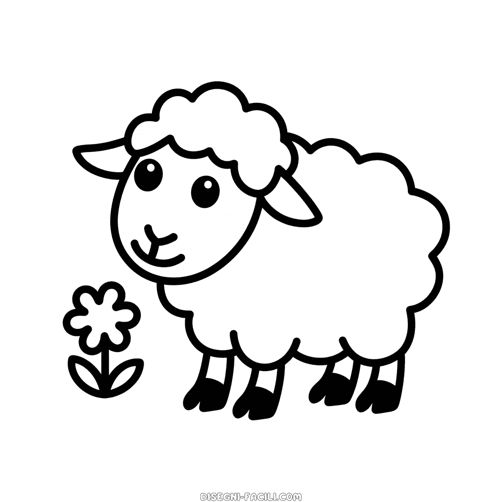 Disegno Facile di Pecora per bambini piccoli
