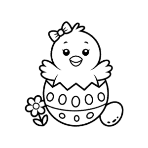 Disegno Facile di Pulcino di Pasqua