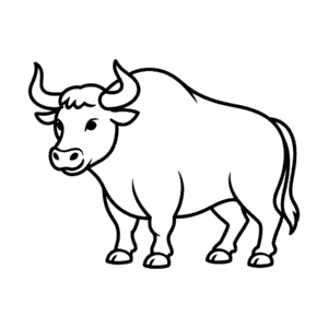 Disegno Facile di Sagoma di toro