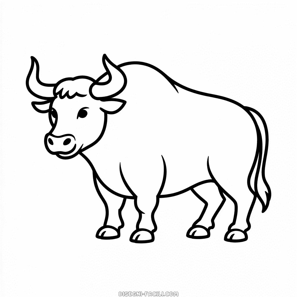 Disegno Facile di Sagoma di toro