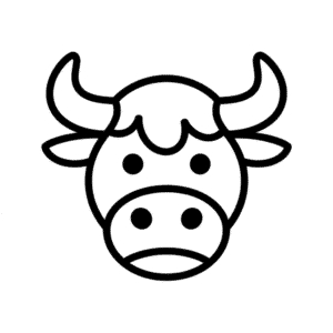 Disegno Facile di Semplice testa di toro