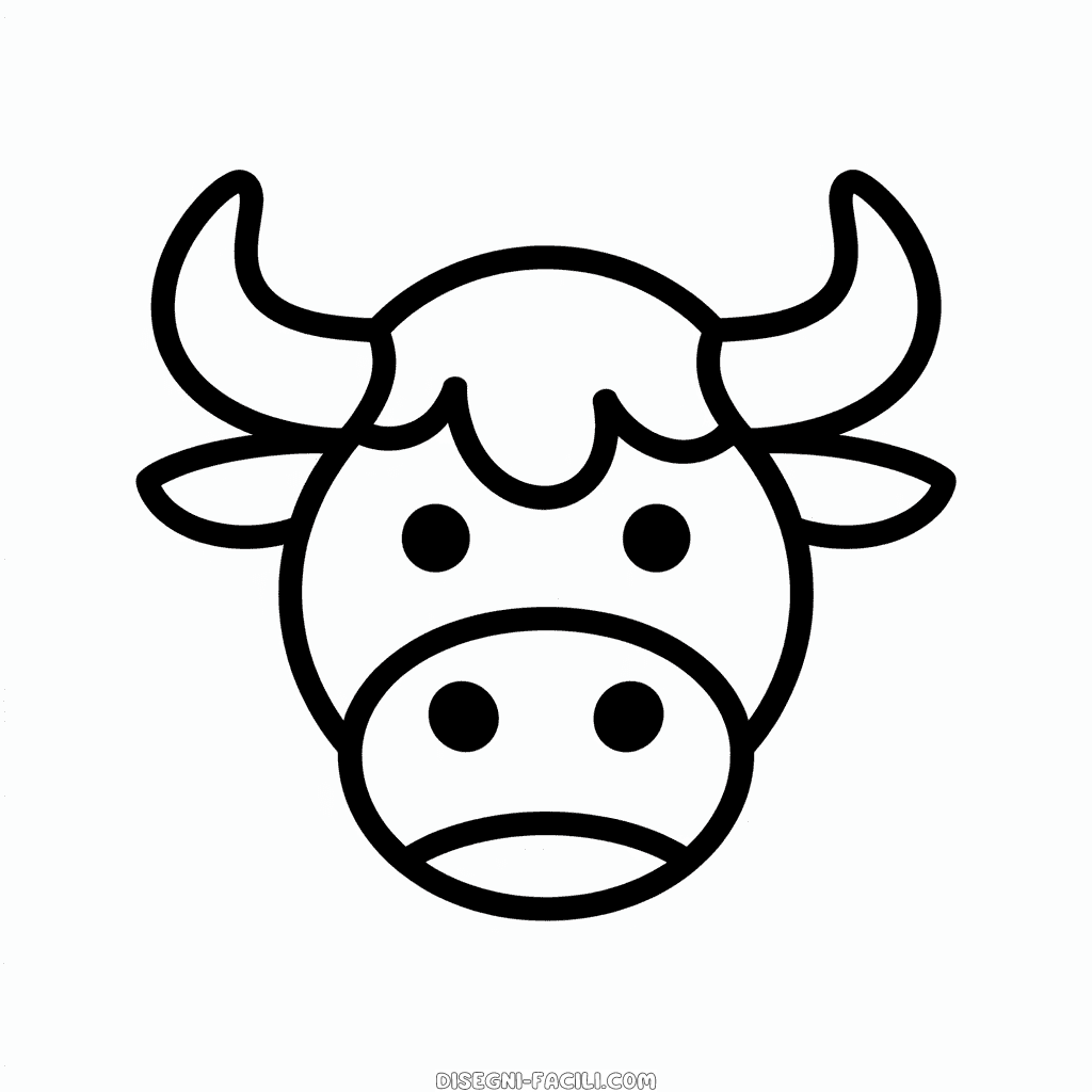 Disegno Facile di Semplice testa di toro