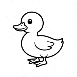 Disegno Facile di Simpatico Anatroccolo Nero