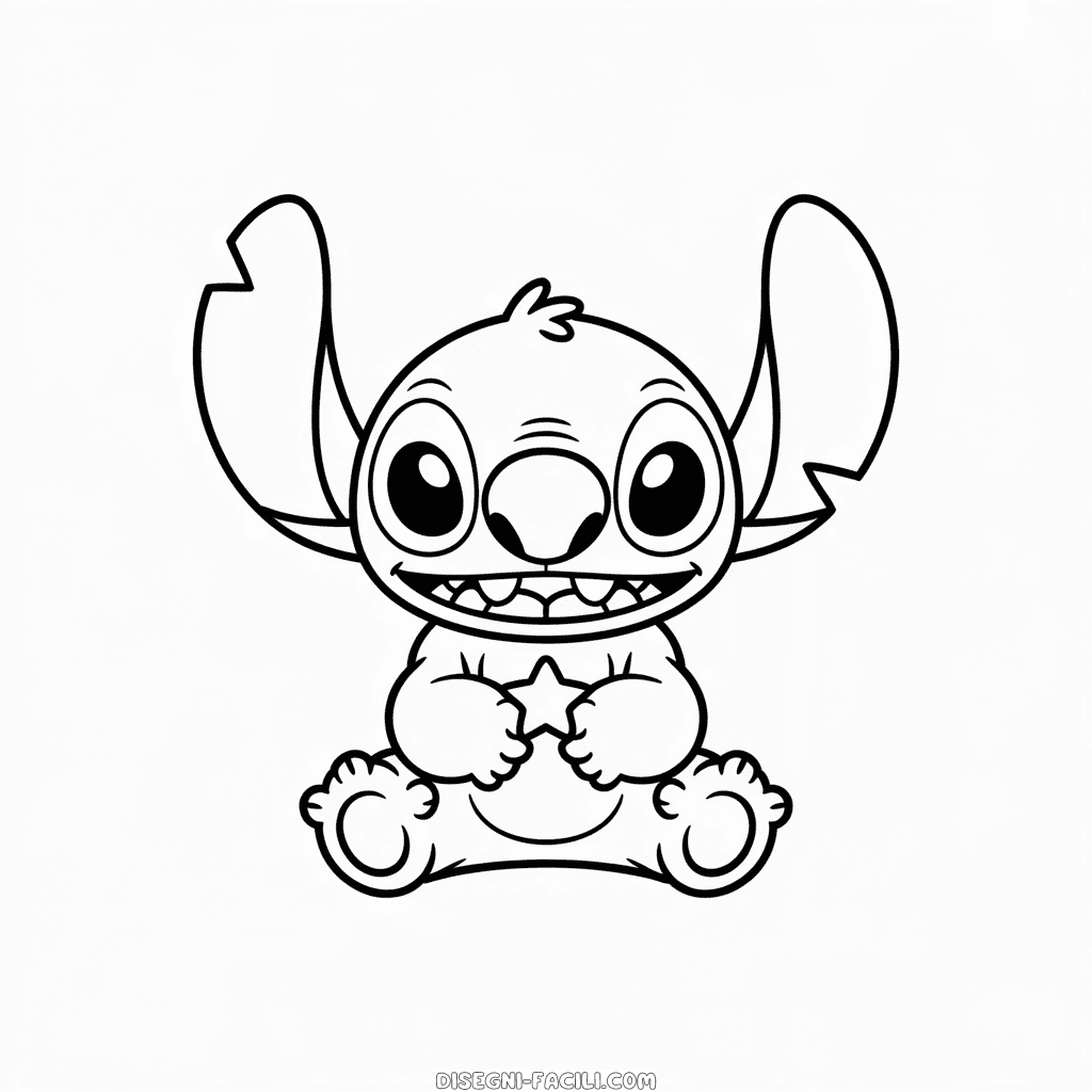 Disegno Facile di Stitch Kawaii