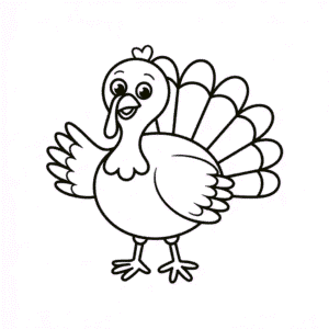 Disegno Facile di Tacchino felice