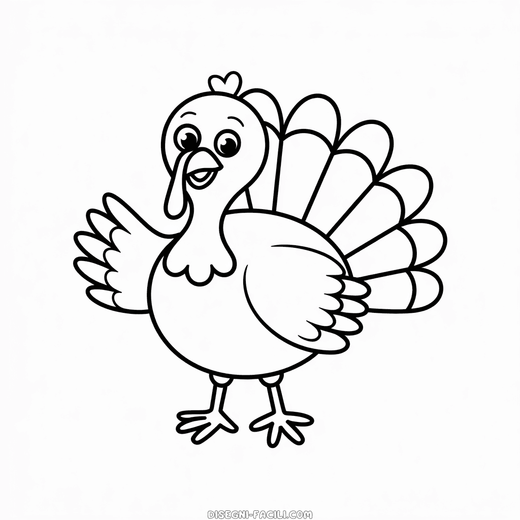 Disegno Facile di Tacchino felice
