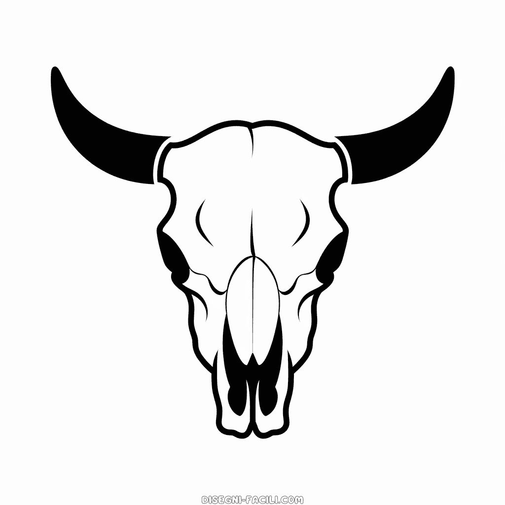 Disegno Facile di Teschio di mucca