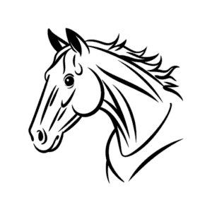 Disegno Facile di Testa di cavallo realistica