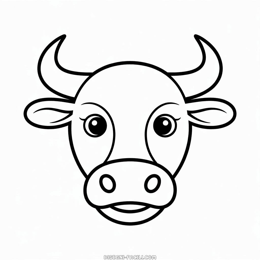 Disegno Facile di Testa di toro