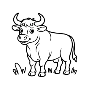 Disegno Facile di Toro felice