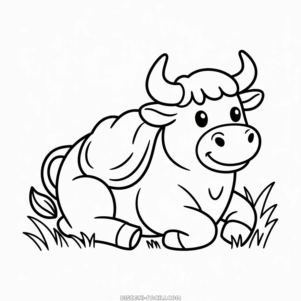 Disegno Facile di Toro per bambini