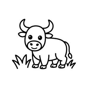 Disegno Facile di Toro per bebè