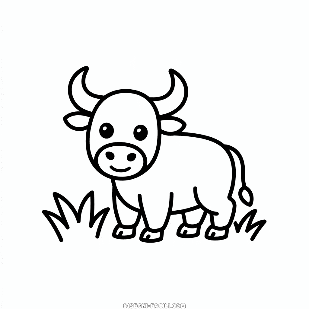 Disegno Facile di Toro per bebè