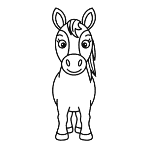 Disegno Facile di Vista frontale del cavallo