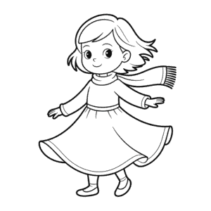 Disegno Facile di Abito Autunnale