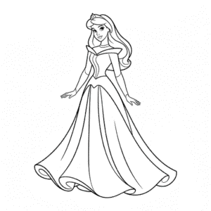 Disegno Facile di Abito delle Principesse Disney