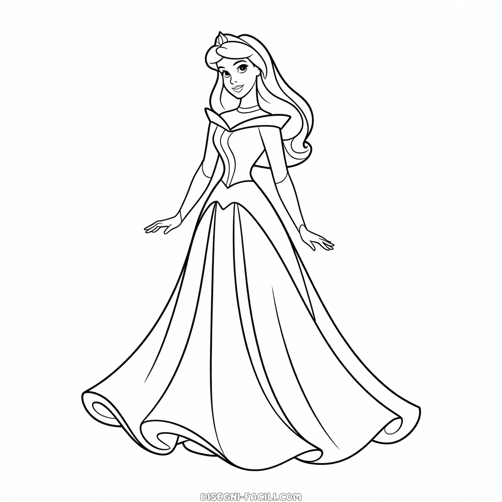 Disegno Facile di Abito delle Principesse Disney