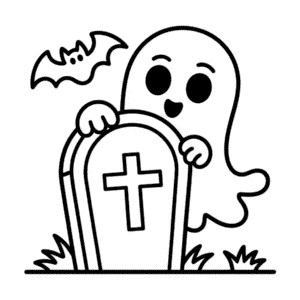 Disegno Facile di Adorabile Spaventoso Halloween