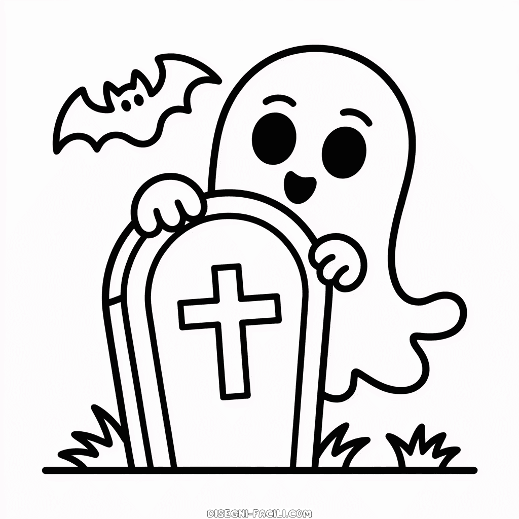 Disegno Facile di Adorabile Spaventoso Halloween