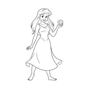 Disegno Facile di Ariel con Gambe